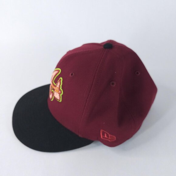 Atlanta Braves Hat Cap Fitted Mens 7 1/2 Burgundy MLB Baseball 59FIFTY New Era - Picture 2 of 7